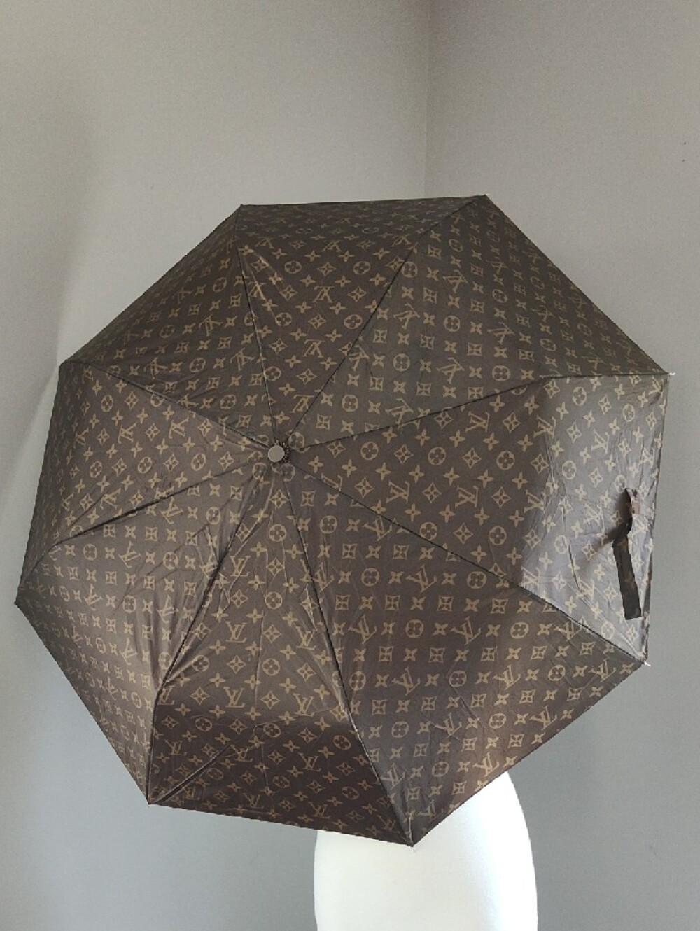 Vintage Louis Vuitton Branded Brown Monogram Folding Compact Umbrella